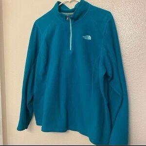 TheNorth Face Polartec1/4 zip pullover teal aqua blue lightweight fleece XXL